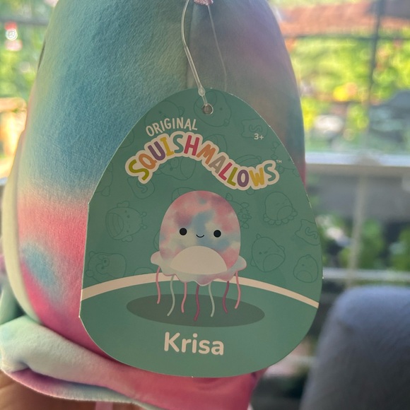 Krisa the pink tye dye jellyfish squishmallow NWT 8in - Picture 4 of 5
